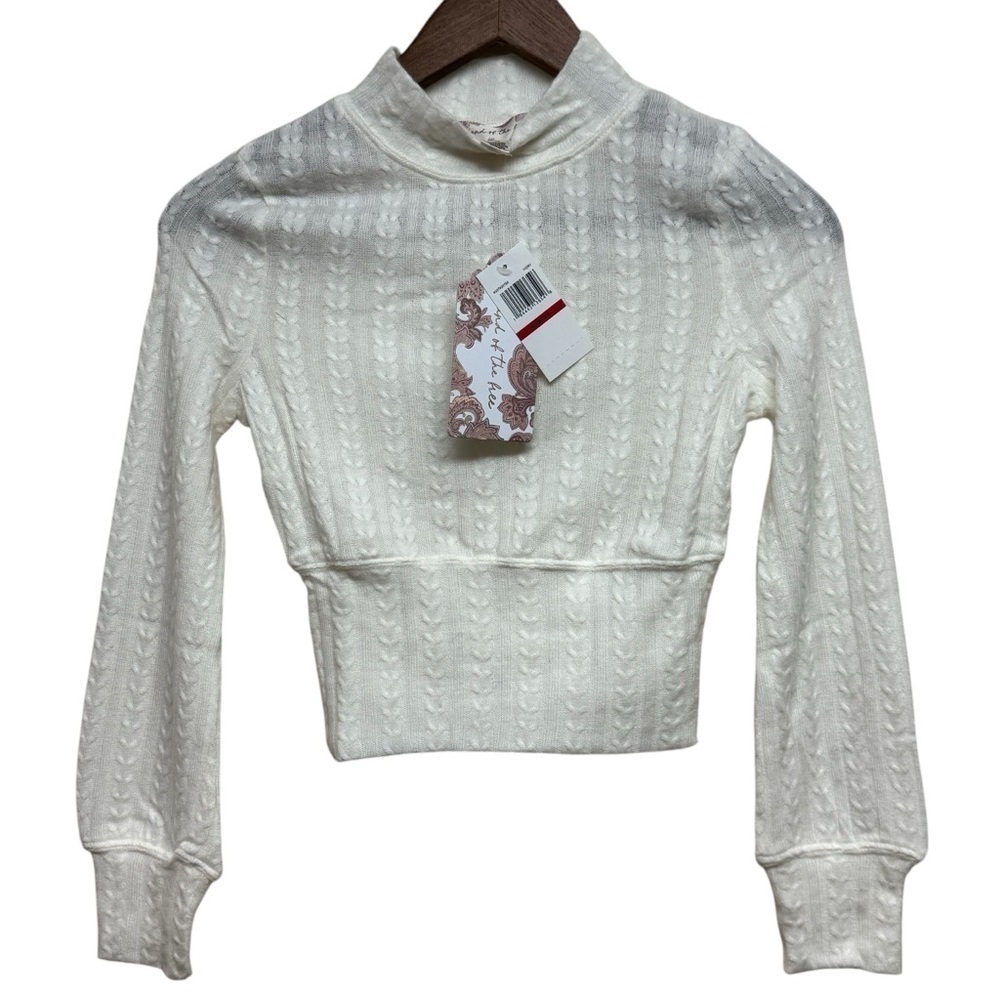 Band Of The Free Women's Cable Knit Cropped Sweater Sz XS